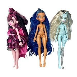Mattel Monster High Mixed Lot Of 3 Dolls As Is Well Loved Used Condition